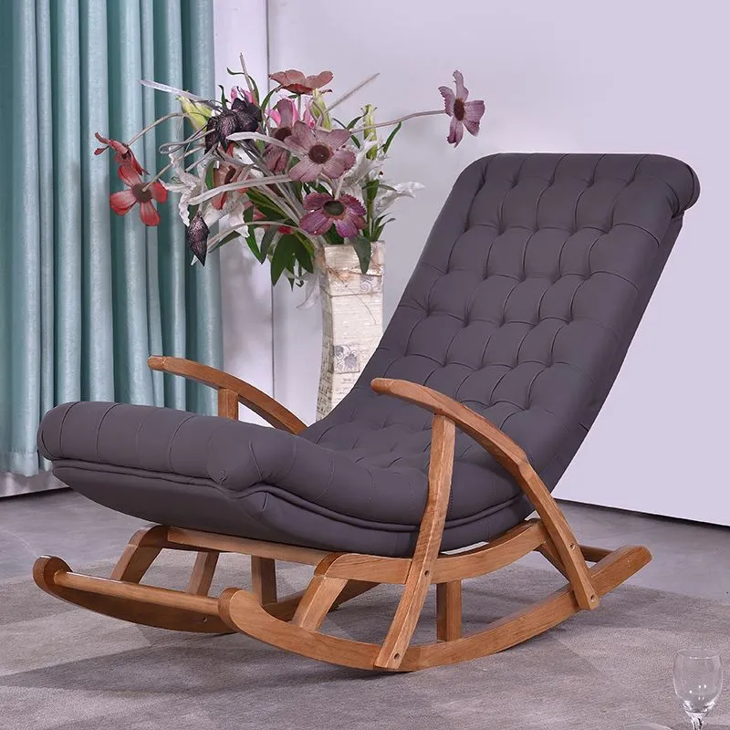 Houten onderstel Chaise Lounge Luie fauteuil Vrije tijd Schommelstoel voor één huis Clearhalo