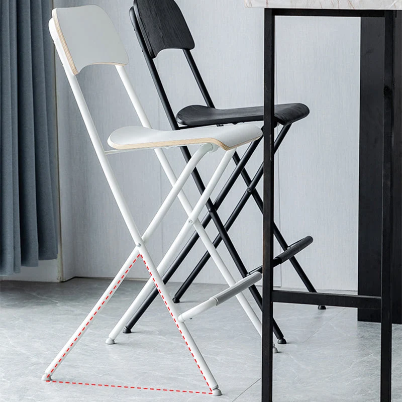 Houten opklapbare bar- en tegenkruk Moderne lage rugleuning voetsteun voor binnen Clearhalo