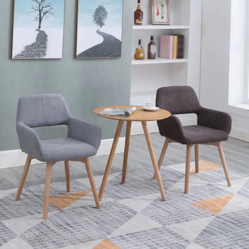 Houten Scandinavische eetkeukenkamerstoel Fauteuil met open rugleuning Clearhalo