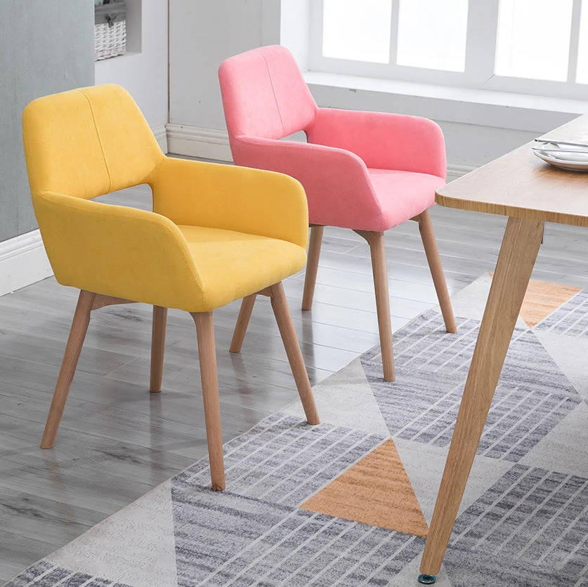 Houten Scandinavische eetkeukenkamerstoel Fauteuil met open rugleuning Clearhalo