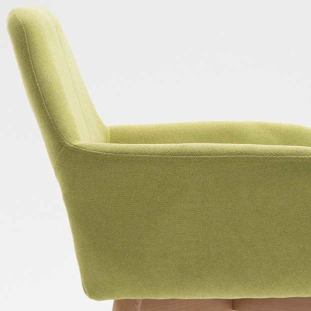 Houten Scandinavische eetkeukenkamerstoel Fauteuil met open rugleuning Clearhalo