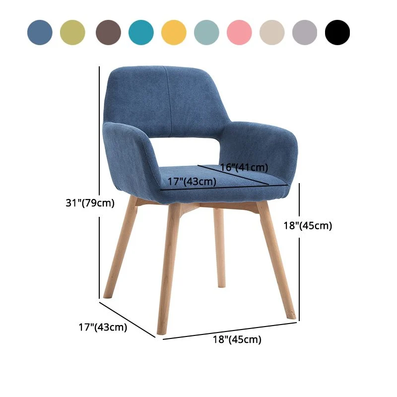 Houten Scandinavische eetkeukenkamerstoel Fauteuil met open rugleuning Clearhalo