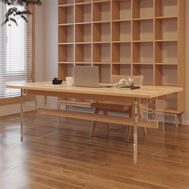 Houten zij-eetkamerstoel Traditionele eetkamerstoel met open rug naturel Clearhalo