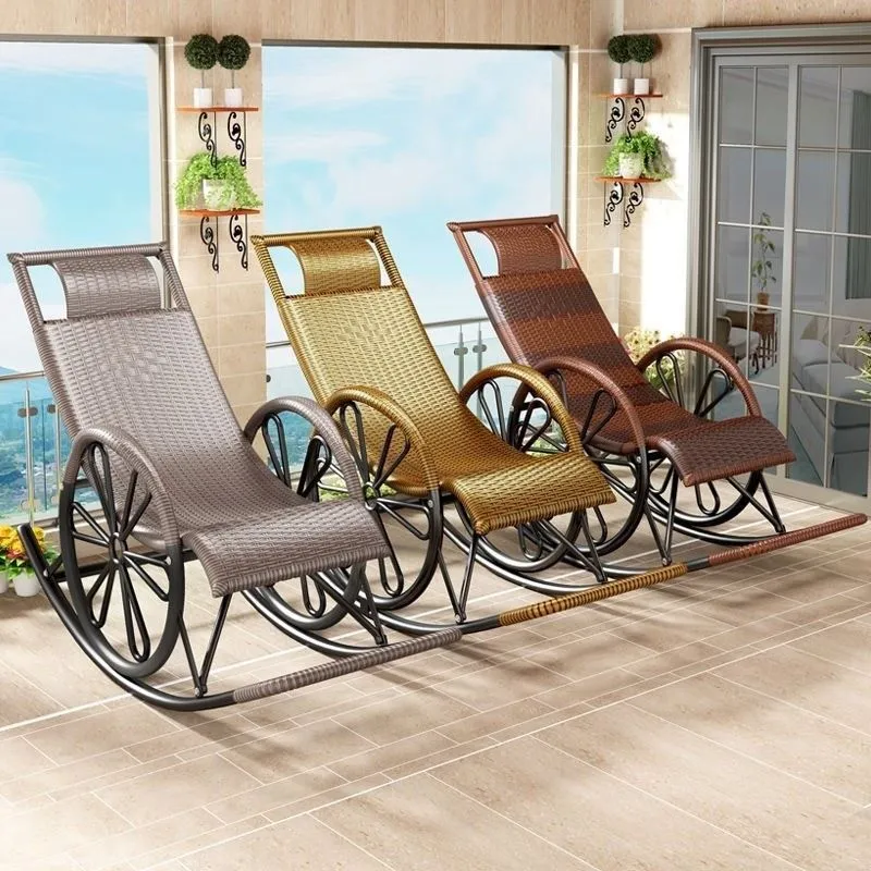 IJzeren onderstel moderne stijl luie fauteuil familie chaise schommelstoel voor balkon Clearhalo