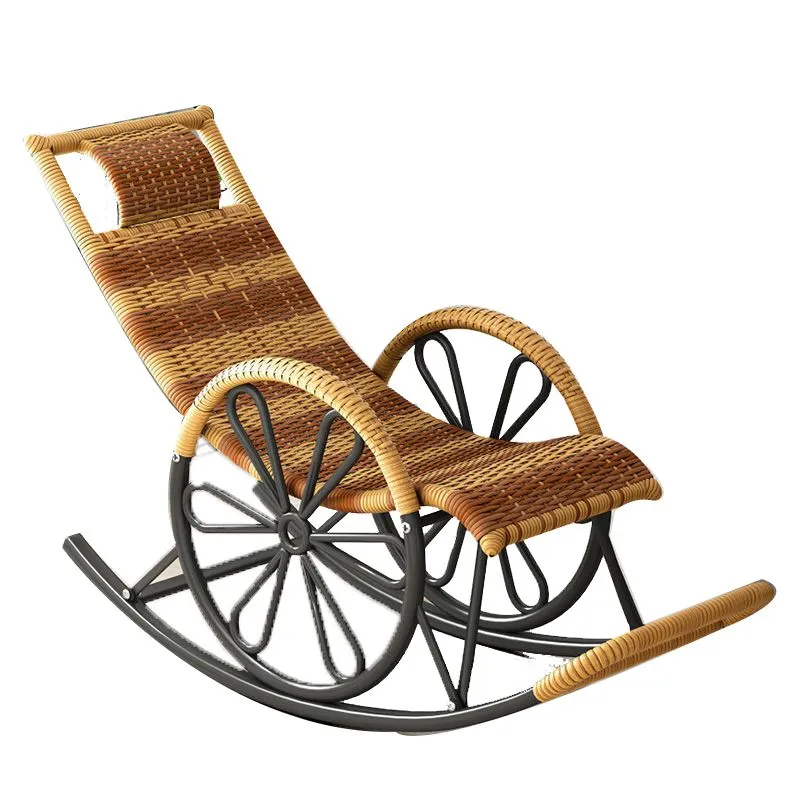 IJzeren onderstel Vrije tijd Enkele chaise Luie stoel Balkon Fauteuil Schommelstoel Clearhalo
