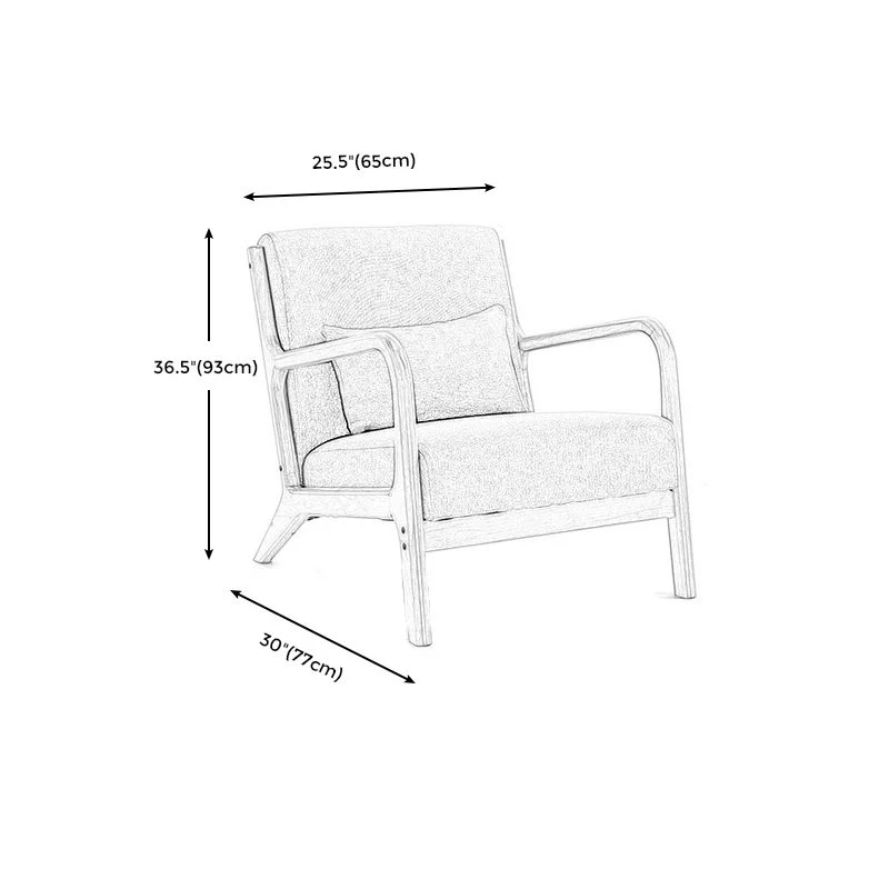 31 inch L x 29,5 inch B x 14 inch H Fauteuil Massief hout Beklede Accentstoel grijs/blauw/beige Clearhalo