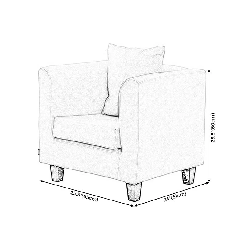 Inclusief armen Stoel 25,5" L x 24"B x 23,6"H Linnen stoel voor woonkamer Clearhalo