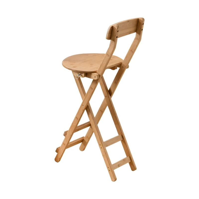 Indoor Minimalisme Barkruk Armloze houten rugleuning Opvouwbare tegenkruk Clearhalo