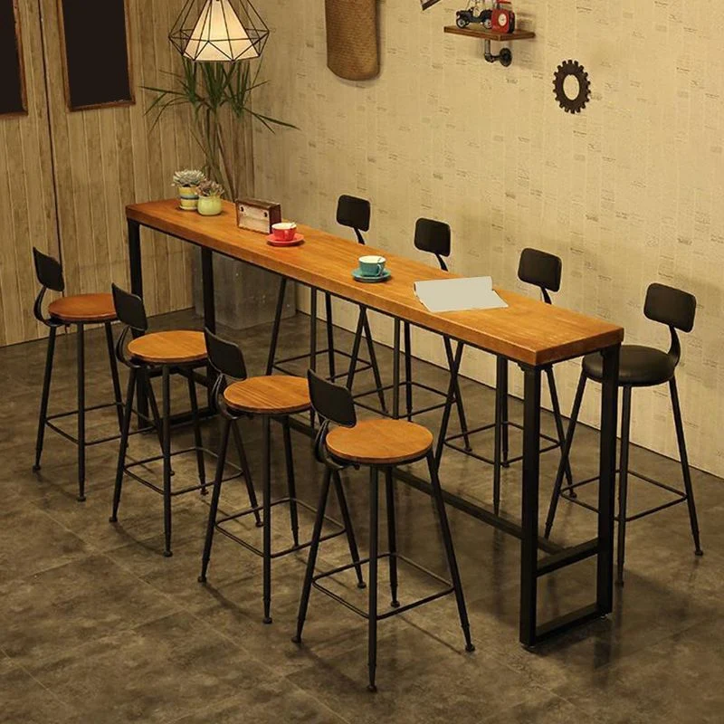 Industrial Backrest Bar Stools Metal Barstool Metal Legs Clearhalo