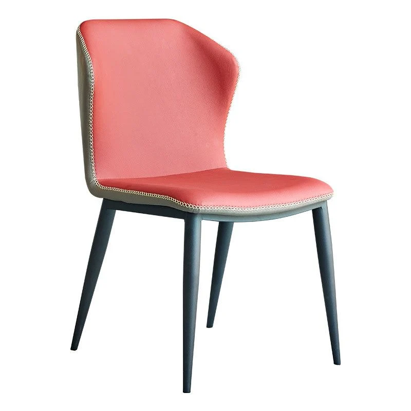 Industrieel ontwerp Armloze stoelen met rugleuning, Eetkamerstoelen van kunstleer Clearhalo