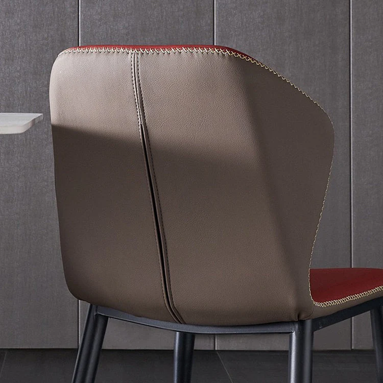 Industrieel ontwerp Wingback armloze eetkamerstoel Kunstleer eetkamerstoelen Clearhalo