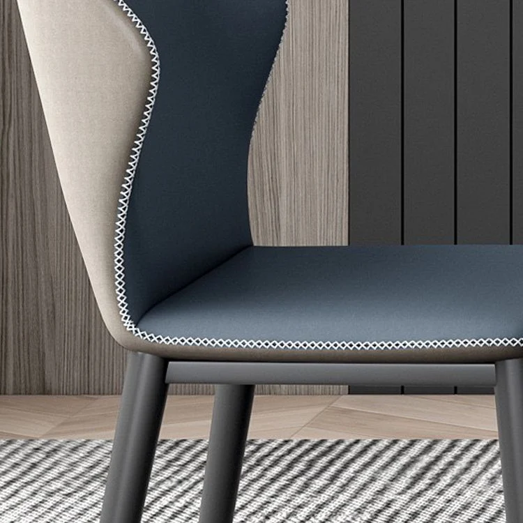 Industrieel ontwerp Wingback armloze eetkamerstoel Kunstleer eetkamerstoelen Clearhalo