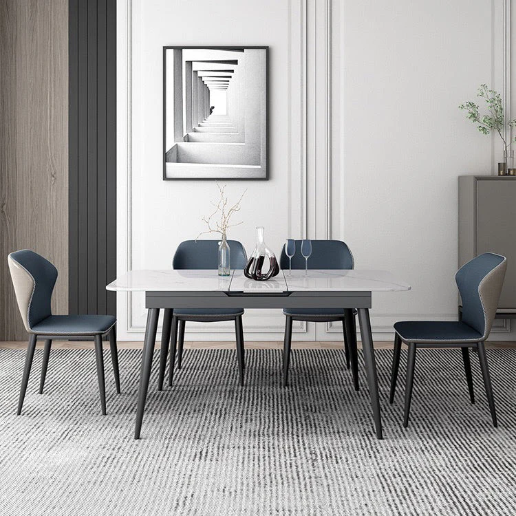 Industrieel ontwerp Wingback armloze eetkamerstoel Kunstleer eetkamerstoelen Clearhalo