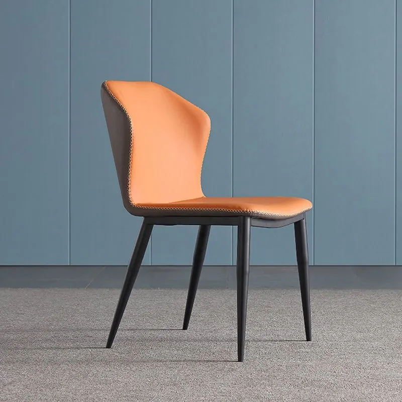 Industrieel ontwerp Wingback armloze eetkamerstoel Kunstleer eetkamerstoelen Clearhalo
