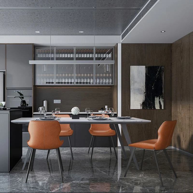 Industriële eet- en accentstoelen van kunstleer en metaal voor de keuken Clearhalo