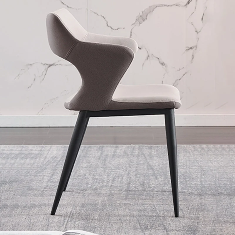 Industriële eetkamer zijstoelen kunstleer arm open stoel voor keuken Clearhalo