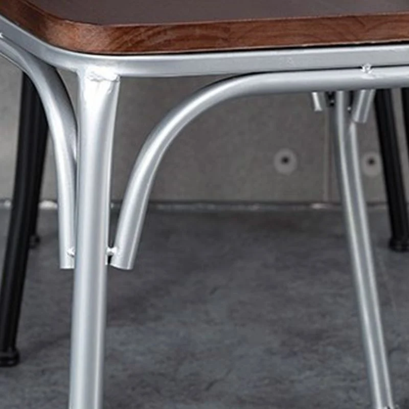 Industriële kruisachterstoel Metalen armloze eetkamerstoel voor brasserie Clearhalo