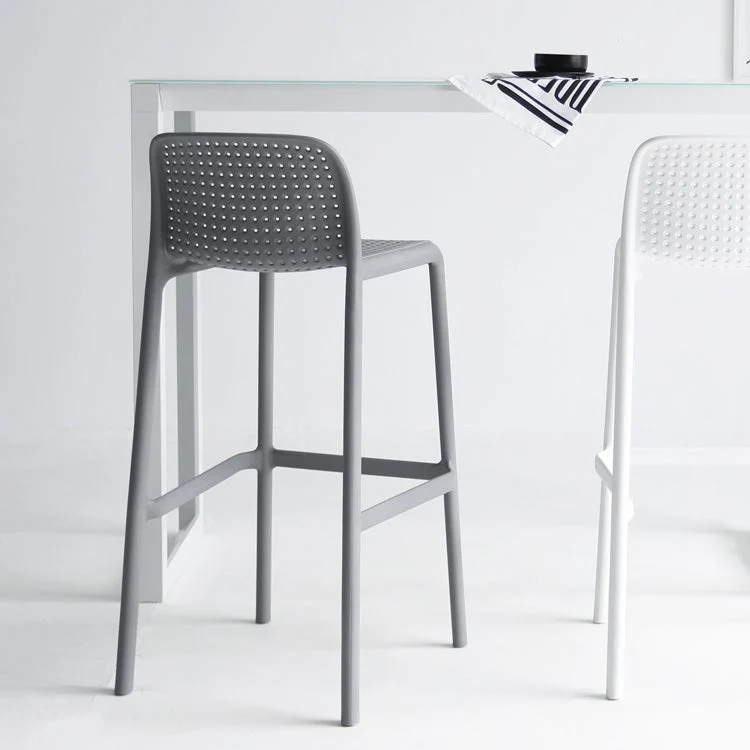 Industriële kunststof barkruk met lage rugleuning Armloze stapelbare barkruk Clearhalo