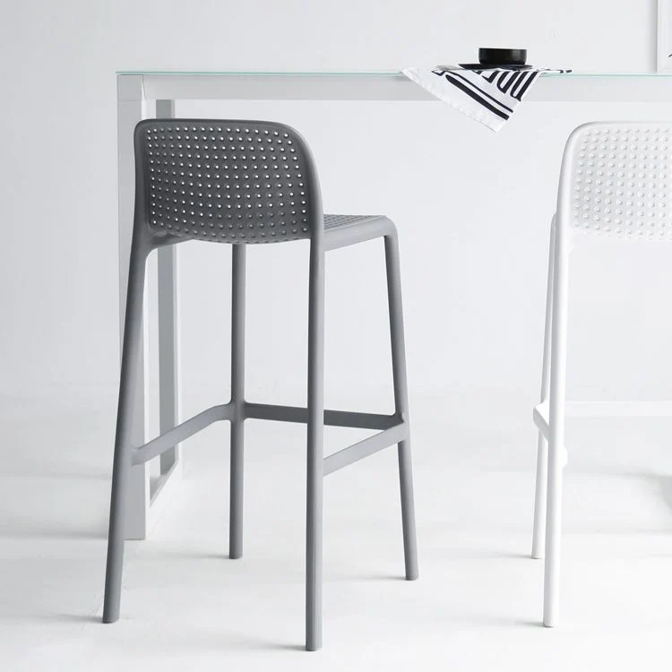 Industriële kunststof barkruk met lage rugleuning Armloze stapelbare barkruk Clearhalo