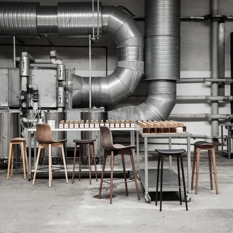 Industriële massief houten kruk, zadelzitkruk voor woonkamer Clearhalo