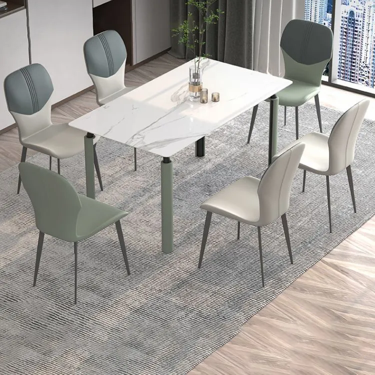 Industriële metalen eetkamerstoel PU lederen eetkamerstoelen voor thuisgebruik Clearhalo