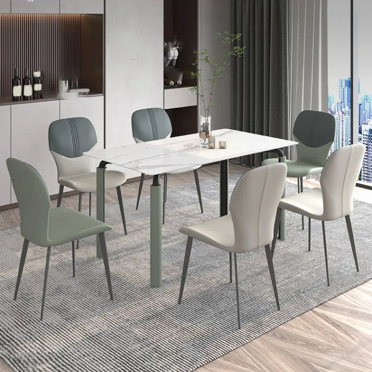 Industriële metalen eetkamerstoel PU lederen eetkamerstoelen voor thuisgebruik Clearhalo