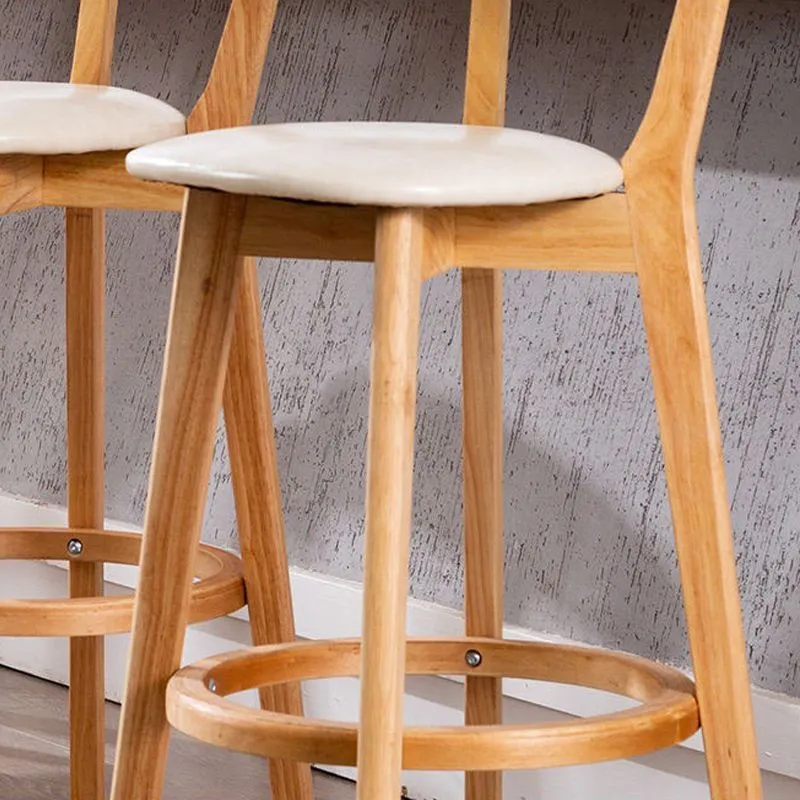 Industriële rugleuning tegenkruk Rubberhouten cafébarkruk met kussen en pedaal Clearhalo