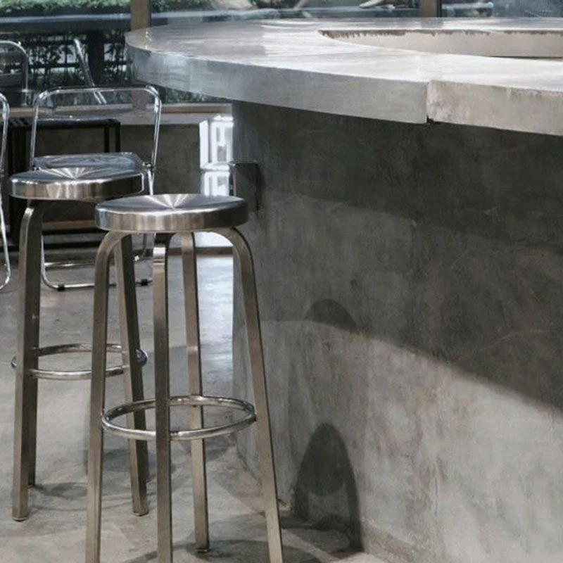 Industriële stijl armloze barkruk roestvrij staal tegenkrukken voor koffiebar, 1 stuk Clearhalo