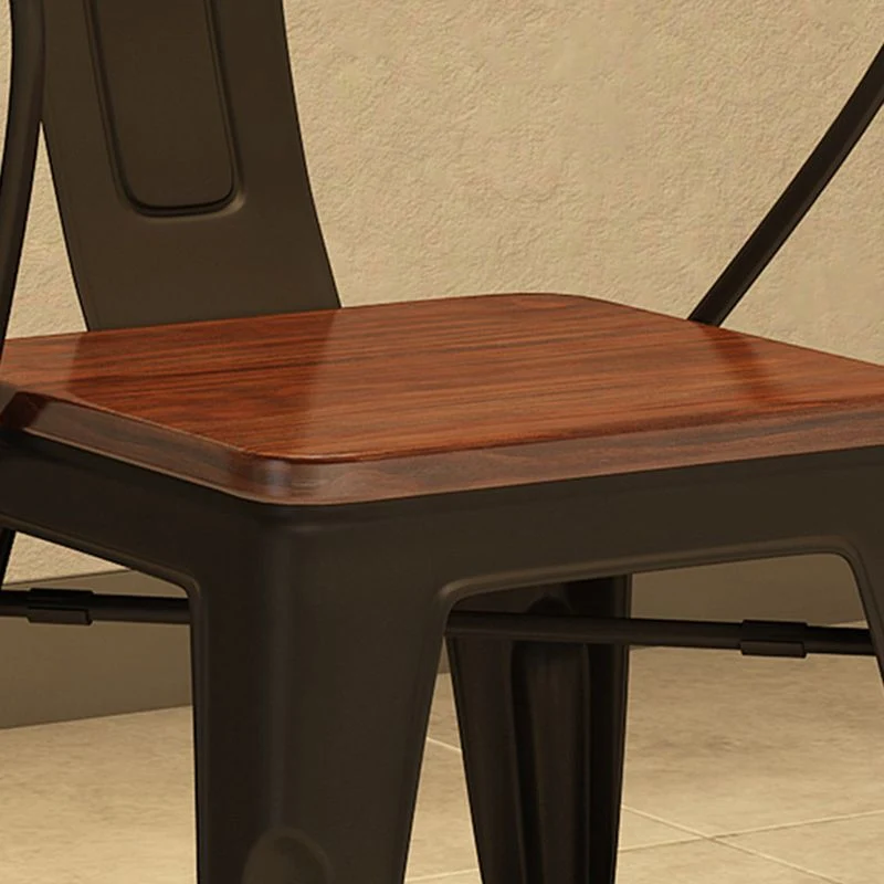 Industriële stijl fauteuil met lattenbodem en stapelbare eetkamerstoel Clearhalo