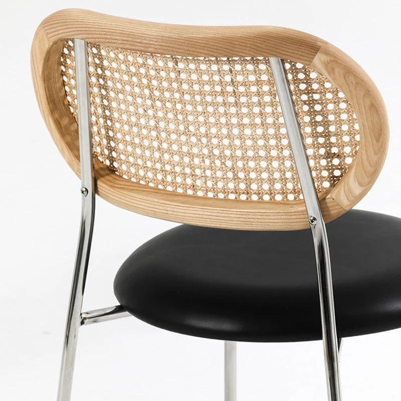 Industriële stijl open achterkant armloze stoelen lederen eetkamerstoelen Clearhalo