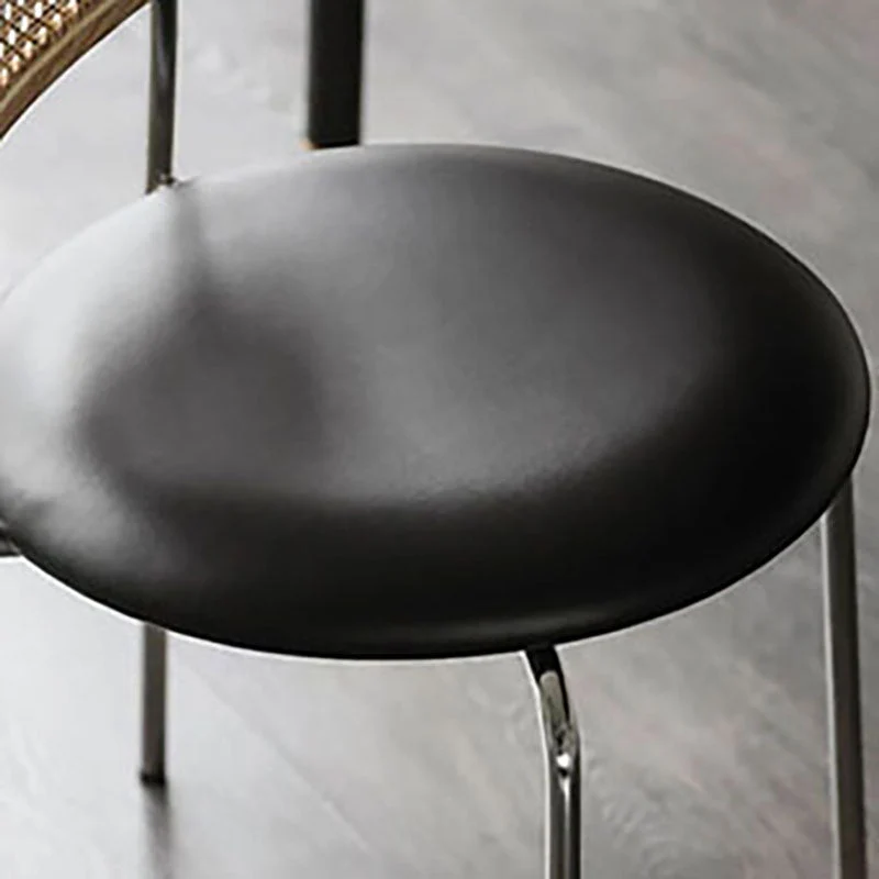 Industriële stijl open achterkant armloze stoelen lederen eetkamerstoelen Clearhalo