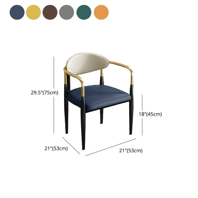 Industriële stoelen met open rug Eetkamerstoel voor keuken met metalen poten Clearhalo