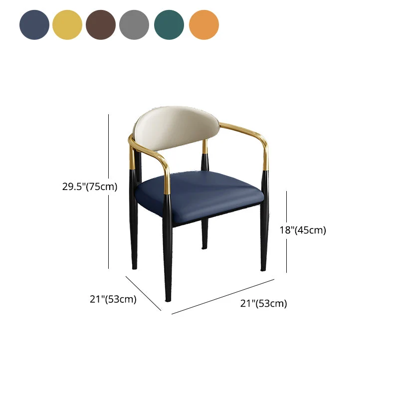 Industriële stoelen met open rug Eetkamerstoel voor keuken met metalen poten Clearhalo