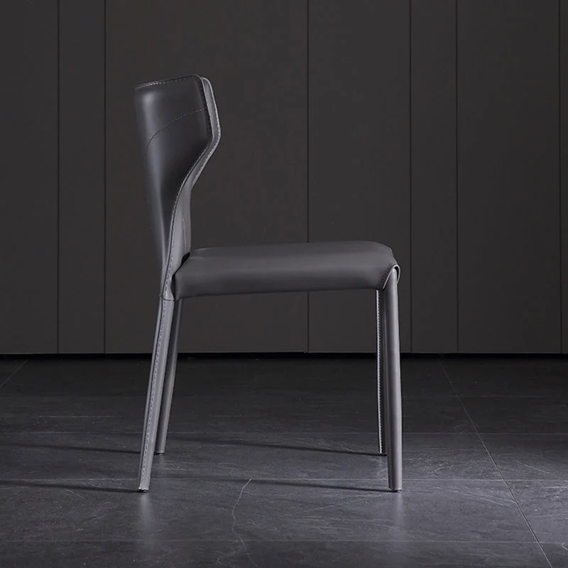 Industriële Wingback-zijstoel, gestoffeerde armloze eetkamerstoelen Clearhalo