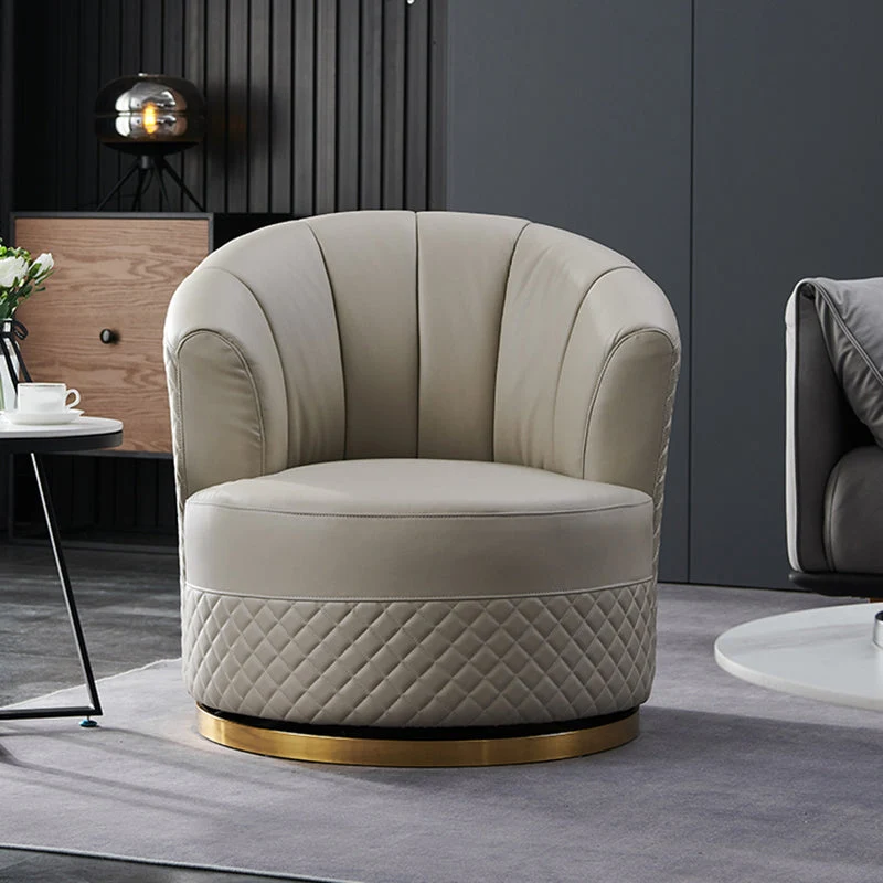 Italiaanse lichte luxe fauteuil Draaibare enkele stoel Zitkamer Eenpersoonsbank Scandinavisch Clearhalo