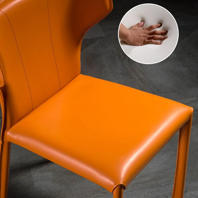 Keuken Wingback armloze eetkamerstoel Beklede zijstoel Clearhalo