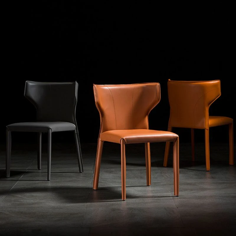 Keuken Wingback armloze eetkamerstoel Beklede zijstoel Clearhalo