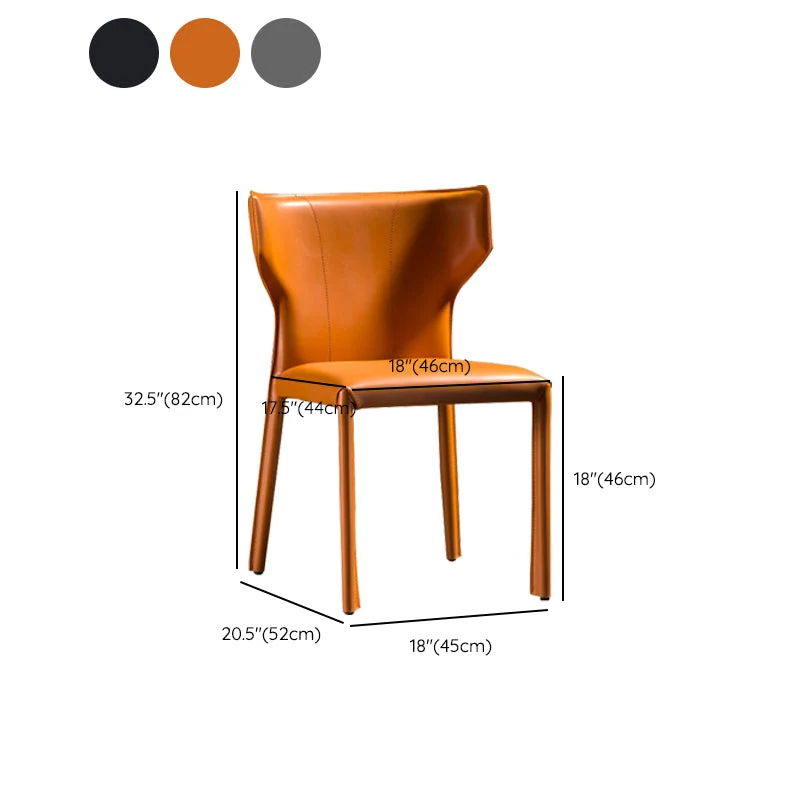 Keuken Wingback armloze eetkamerstoel Beklede zijstoel Clearhalo