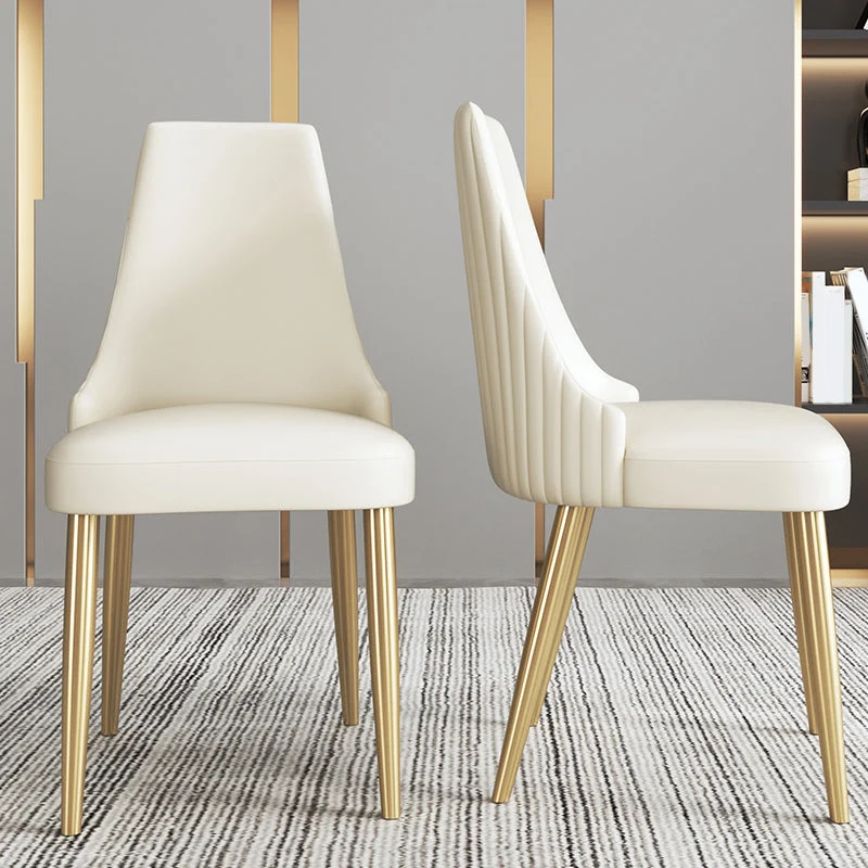 Kitchen Home Glam Chair Armloze eetkamerstoel met gestoffeerd Clearhalo