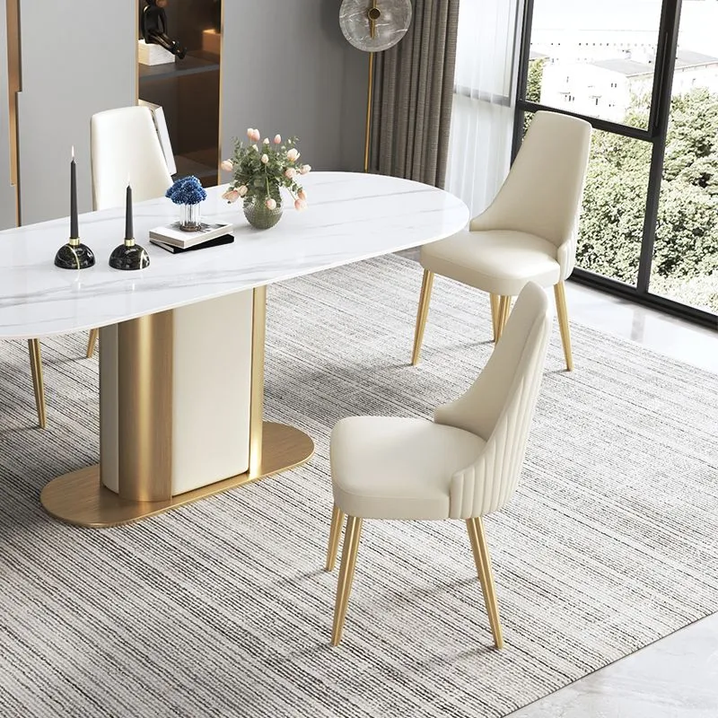 Kitchen Home Glam Chair Armloze eetkamerstoel met gestoffeerd Clearhalo