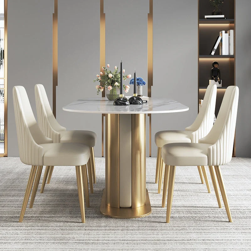 Kitchen Home Glam Chair Armloze eetkamerstoel met gestoffeerd Clearhalo