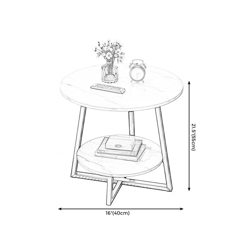 Kruispoten Onderstel Design Cocktailtafel Kunsthout Zwart/wit Bovenblad Ronde Salontafel Clearhalo