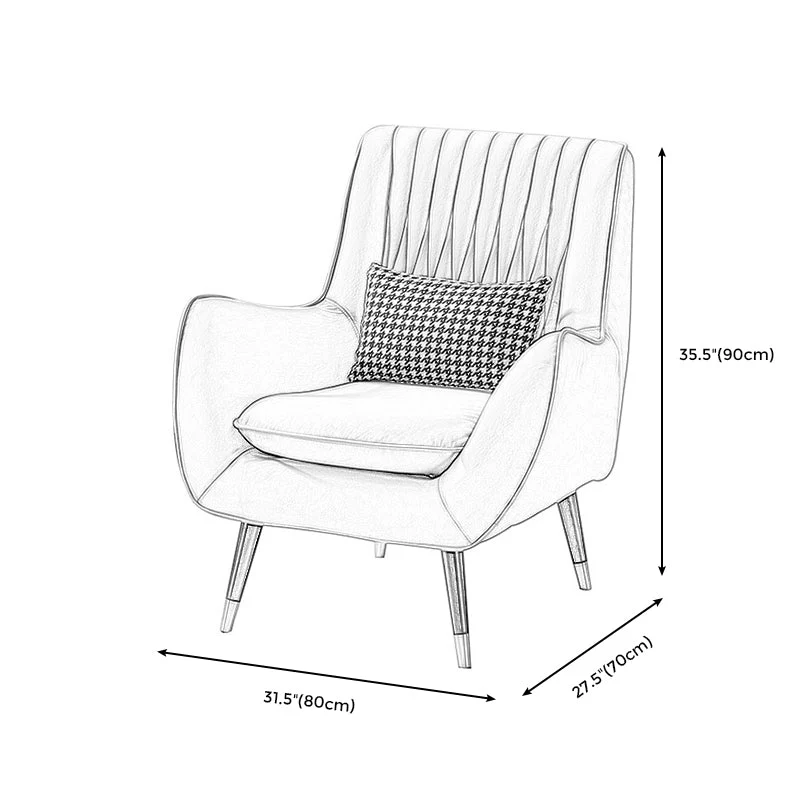 Kunstleer fauteuil 31,49 "L x 27,55" B x 35,43 "H uitlopende armstoel voor woonkamer Clearhalo