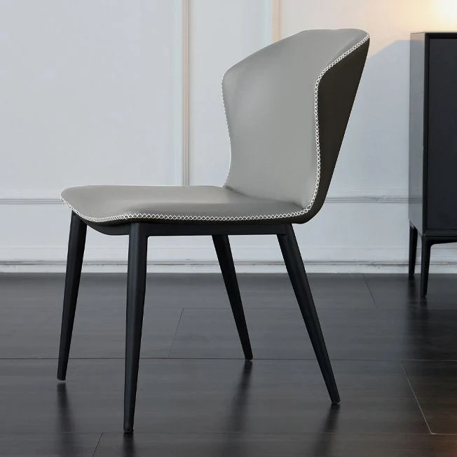 Kunstleer keukeneetkamerstoelen Moderne bijzetstoelen met metalen poten Clearhalo