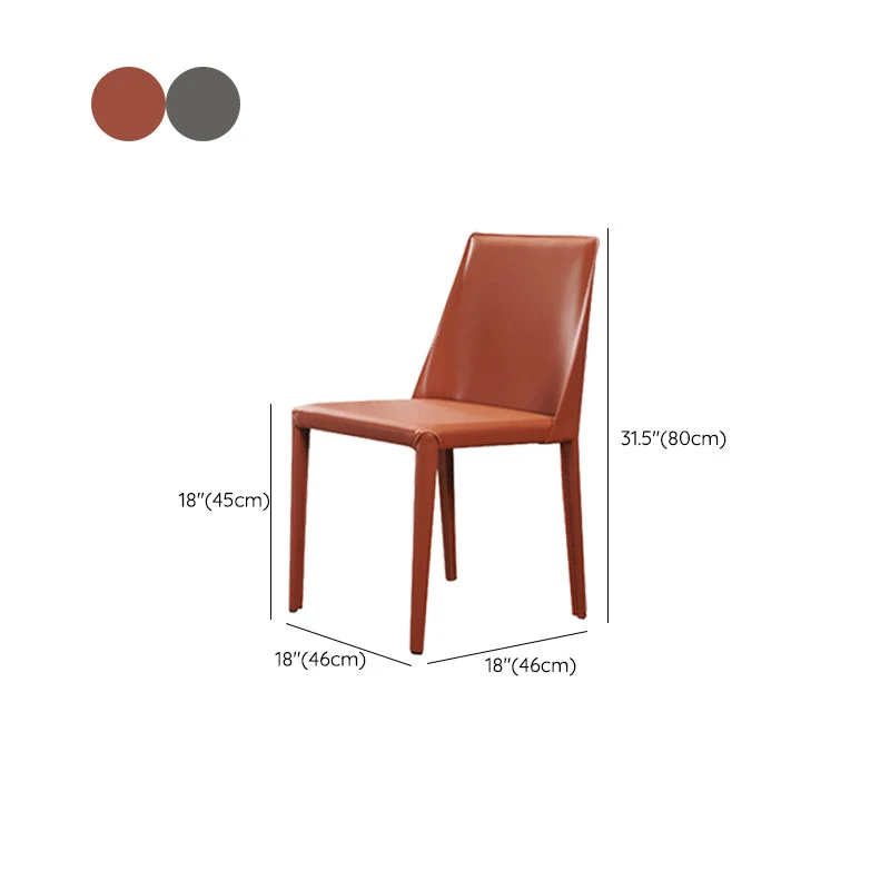 Kunstleer keukeneetkamerstoelen Moderne bijzetstoelen met metalen poten Clearhalo