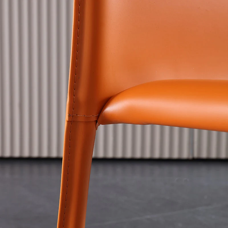 Kunstleer stapelbare eetkamerstoelen Moderne armloze bijzetstoel Clearhalo