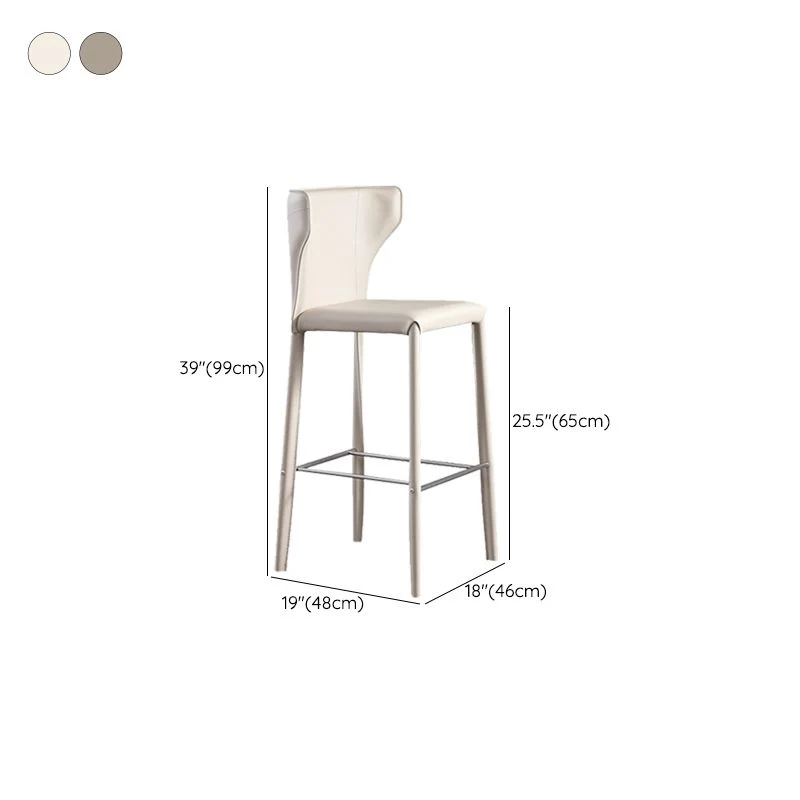 Kunstleren bar- en toonbankkruk Tuinkruk Scandinavische stijl met rugleuning Clearhalo