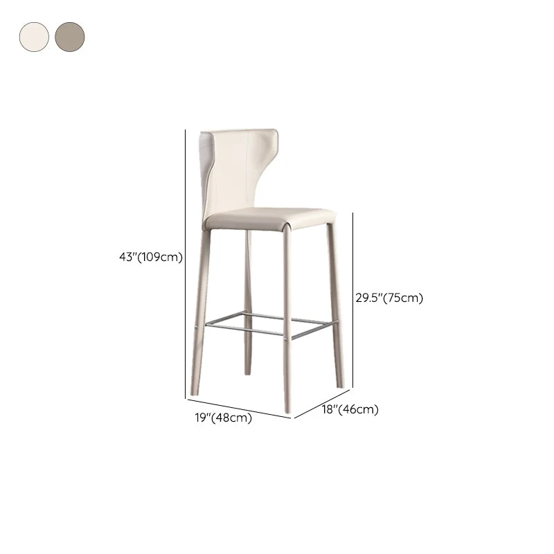 Kunstleren bar- en toonbankkruk Tuinkruk Scandinavische stijl met rugleuning Clearhalo