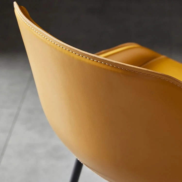 Kunstleren barkruk Moderne barkruk met lage rugleuning en metalen poten Clearhalo