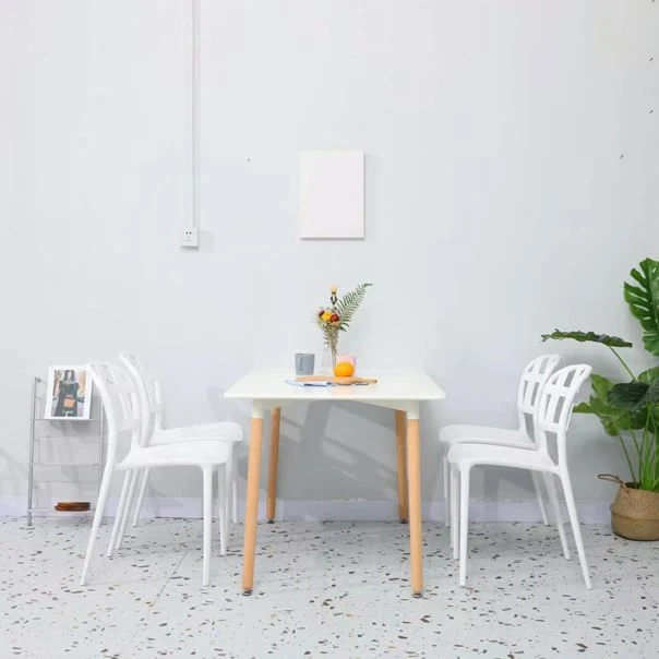 Kunststof armloze eetkamerstoelen Scandinavische stijl bijzetstoel voor thuis dineren Clearhalo